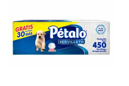 Servilletas petalo blanca c/450